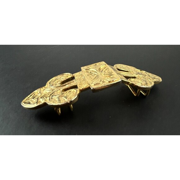 Vintage Accessocraft NYC Bold Interlocking Belt Buckle Gold Tone Signed main image 8